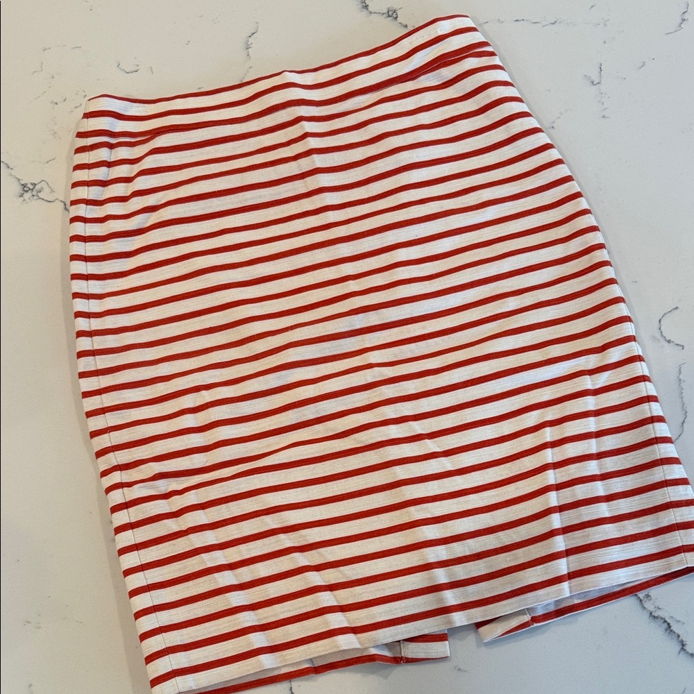 J crew pencil skirt orange stripe